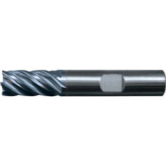‎5/8″ × 5/8″ × 1-1/4″ × 3-1/2″ RHS / RHC Solid Carbide 5-Flute High-Performance End Mill for Ferrous Material - TiAlN - Exact Industrial Supply