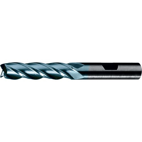 ‎7/8″ × 7/8″ × 3-1/2″ × 5-3/4″ RHS / RHC HSS-CO 8% (M42) Cobalt, Single End, 4-Flute, Center Cutting End Mill - Bright - Exact Industrial Supply