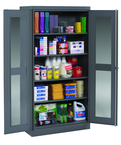 36"W x 24"D x 72"H C-Thru Storage Cabinet, Knocked-Down, with 4 Adj. Shelves, Easy Viewing into Cabinet - Eagle Tool & Supply