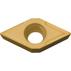DCMT 3252 CCX, 1/32″ Corner Radius, 5/32″ Thick, 3/8″ Inscribed Circle,  TiCl2O3/Tin, 55 Degree Diamond, Turning Indexable Insert