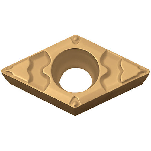 DCMT 21505 GP PV7025, 0.0079″ Corner Radius, 3/32″ Thick, 1/4″ Inscribed Circle, TiCN (MEGACOAT), Diamond, Turning Indexable Insert - Exact Industrial Supply
