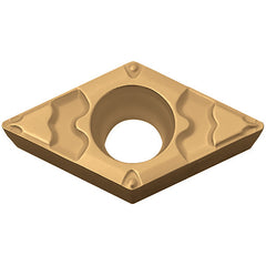 DCMT 21505 GP PV7025, 0.0079″ Corner Radius, 3/32″ Thick, 1/4″ Inscribed Circle, TiCN (MEGACOAT), Diamond, Turning Indexable Insert - Exact Industrial Supply