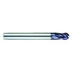 1/8" Dia. - 2-3/4" OAL - AlTiN CBD-Ball Nose HP End Mill-4 FL - Eagle Tool & Supply