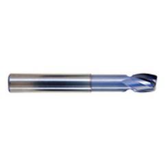 3/8" Dia. - 7/16" LOC - 3" OAL - .031 Radius 2 FL Carbide S/E HP End Mill-TiCN - Eagle Tool & Supply