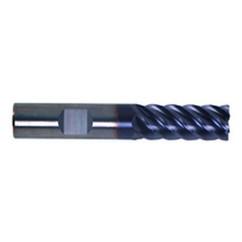 1/4" Dia. - 3/4" LOC - 2-1/2" OAL - .030 Radius 6 FL Carbide S/E HP End Mill-TiAlN-x - Eagle Tool & Supply