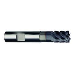 1/2" Dia. - 5/8" LOC - 3" OAL - .020 Radius 6 FL Carbide S/E HP End Mill-TiAlN-x - Eagle Tool & Supply