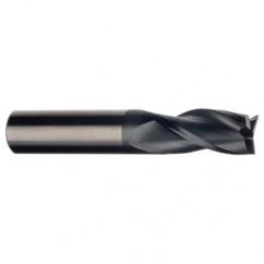 3/8 Dia. x 2-1/2 Overall Length 3-Flute Square End Solid Carbide SE End Mill-Round Shank-Center Cut-AlTiN - Eagle Tool & Supply