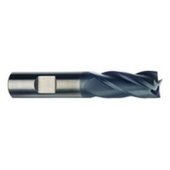 3/8 Dia. x 2-1/2 Overall Length 4-Flute .060 C/R Solid Carbide SE End Mill-Round Shank-Center Cut-AlTiN - Eagle Tool & Supply