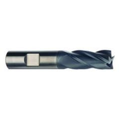 1/4 Dia. x 2-1/2 Overall Length 4-Flute .030 C/R Solid Carbide SE End Mill-Round Shank-Center Cut-AlTiN - Eagle Tool & Supply