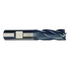 3/8 Dia. x 2-1/2 Overall Length 4-Flute .015 C/R Solid Carbide SE End Mill-Round Shank-Center Cut-AlTiN - Eagle Tool & Supply