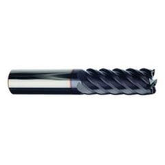 3/8" Dia. - 1/2" LOC - 2-1/2" OAL - .030 Radius 6 FL Carbide S/E HP End Mill-TiAlN-x - Eagle Tool & Supply