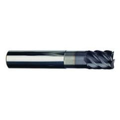 3/8" Dia. - 1/2" LOC - 2-1/2" OAL - .060 Radius 6 FL Carbide S/E HP End Mill-TiAlN-x - Eagle Tool & Supply