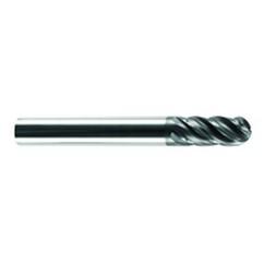 3/8" Dia. - 1-5/8" LOC - 4 OAL Ball Nose 5 FL Carbide S/E HP End Mill-AlCrNX - Eagle Tool & Supply