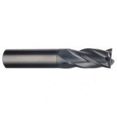 3/8 Dia. x 3 Overall Length 4-Flute Square End Solid Carbide SE End Mill-Round Shank-Center Cut-TiCN - Eagle Tool & Supply
