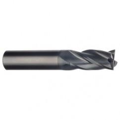 7/8 Dia. x 4 Overall Length 4-Flute Square End Solid Carbide SE End Mill-Round Shank-Center Cut-AlTiN - Eagle Tool & Supply
