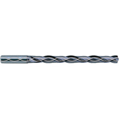 13.4 mm Dia. × 14 mm Shank × 178 mm Flute Length × 133 mm OAL, 8xD, 140°, TiAlN, 2 Flute, Coolant Thru, Straight Solid Carbide Drill - Exact Industrial Supply