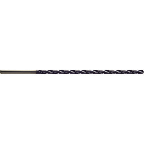 12.4 mm Dia. × 13 mm Shank × 225 mm Flute Length × 291 mm OAL, 15xD, 140°, TiAlN, 2 Flute, Coolant Thru, Solid Carbide Drill - Exact Industrial Supply