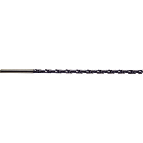 5.4 mm Dia. × 6 mm Shank × 155 mm Flute Length × 195 mm OAL, 25xD, 140°, TiAlN, 2 Flute, Coolant Thru, Solid Carbide Drill - Exact Industrial Supply
