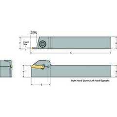 DETGFL12-040C-M18 Left Hand Non-Coolant Toolholder for Turning, Grooving and Partoff - Eagle Tool & Supply