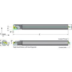 .375 Shank Coolant Thru Boring Bar- -3° Lead Angle for TPMT 21.51 Style Inserts - Eagle Tool & Supply