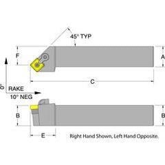 MSSNR16-4D - RH 1 x 1 Turning Tool Holder - Eagle Tool & Supply