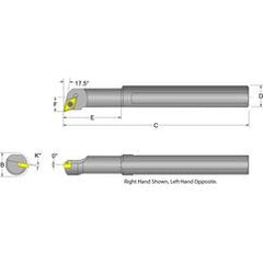 S12S-SDQCR-3 Right Hand 3/4 Shank Indexable Boring Bar - Eagle Tool & Supply