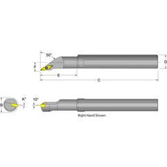 S08R-SVMCR-2 Right Hand 1/2 Shank Indexable Boring Bar - Eagle Tool & Supply