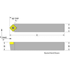 SSDCN08-3A - 1/2 x 1/2" Neutral Toolholder - Eagle Tool & Supply