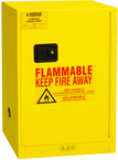 12 Gallon - All Welded - FM Approved - Flammable Safety Cabinet - Manual Doors - 1 Shelf - Safety Yellow - Eagle Tool & Supply