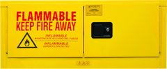 12 Gallon - All Welded - FM Approved - Flammable Safety Cabinet with Legs - Manual Doors - 1 Shelf - Safety Yellow - Eagle Tool & Supply