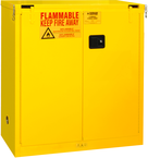 30 Gallon - All welded - FM Approved - Flammable Safety Cabinet - Self-closing Doors - 1 Shelf - Safety Yellow - Eagle Tool & Supply