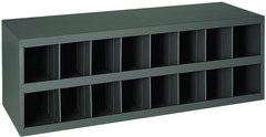 12" Deep Bin - Steel - Cabinet - 16 opening bin - for small part storage - Gray - Eagle Tool & Supply