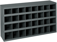 12" Deep Bin - Steel - Cabinet - 32 opening bin - for small part storage - Gray - Eagle Tool & Supply