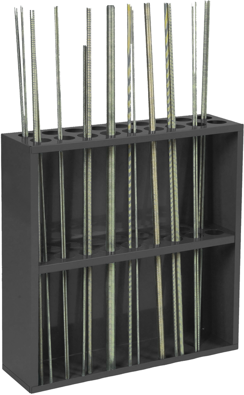 24-1/8 x 6-7/8 x 24'' - 18 Opening Threaded Rod Rack - Eagle Tool & Supply