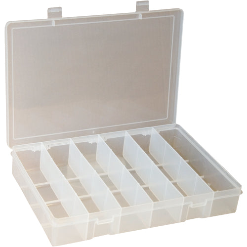 6 COMPARTMENT BOX CLEAR - Eagle Tool & Supply