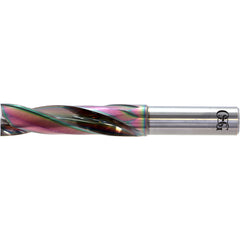 1.46 mm Dia. × 3 mm Shank × 5.8 mm Flute Length × 45 mm OAL, 2xD, EgiAs, 2 Flute, No, Solid Carbide Drill - Exact Industrial Supply