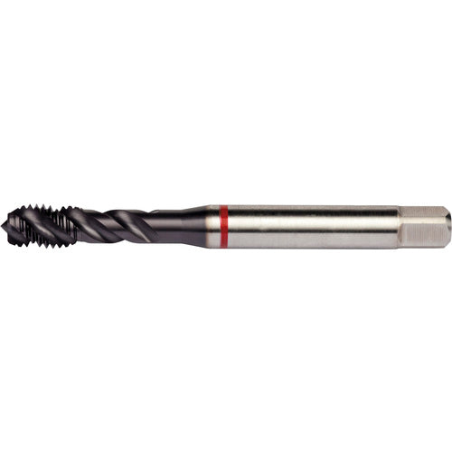 M4x0.70 HSS-E PM 3 Flute 6H 45 Degree Red Shark Machine Tap Spiral Flute-TiAlN/Top E-code # E626M4 - Exact Industrial Supply