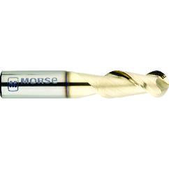 1" Dia. - 1-3/4" LOC - 4" OAL - .007 - .010 Radius 3 FL Carbide S/E HP End Mill-Bright - Eagle Tool & Supply