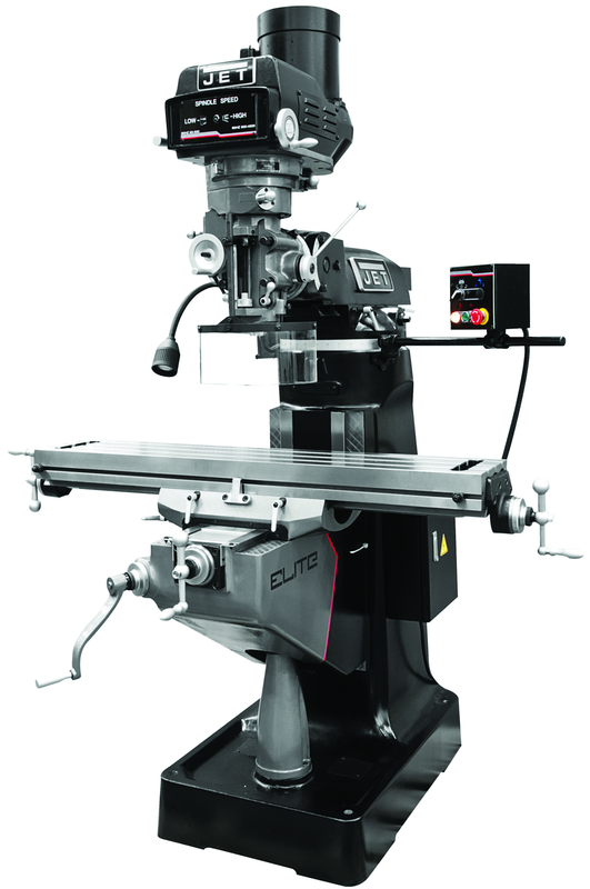 9 x 49" Table Variable Speed Mill With 3-Axis ACU-RITE 200S (Knee) DRO and X - Y - Z-Axis JET Powerfeeds - Eagle Tool & Supply