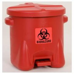 10 GAL POLY BIOHAZ SAFETY WASTE CAN - Eagle Tool & Supply