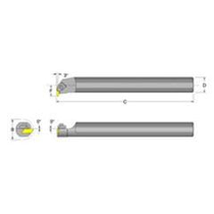 S24U-NER-3 1-1/2" SH; 14" OAL; RH- DorNotch Indexable Threading Boring Bar - Eagle Tool & Supply