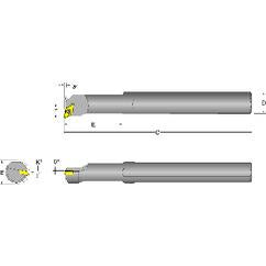 S12S-SDUCL-3 Left Hand 3/4 Shank Indexable Boring Bar - Eagle Tool & Supply