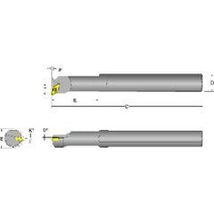 S08K-SDUCR-2 Right Hand 1/2 Shank Indexable Boring Bar - Eagle Tool & Supply