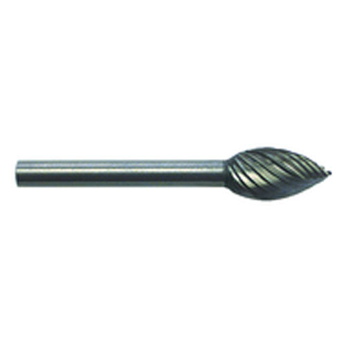 1/4 × 1/2 × 1/8″ SH Pointed Oval Shape - HSS - Burr - Eagle Tool & Supply