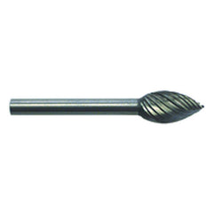 1/4 × 1/2 × 1/8″ SH Pointed Oval Shape - HSS - Burr - Eagle Tool & Supply