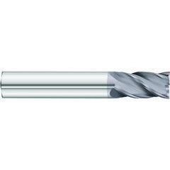 7/16 x 7/16 x 1 x 2-3/4 OAL .020 C/R 4 Flute Carbide End Mill - Round Shank-AlCrN Coated - Eagle Tool & Supply