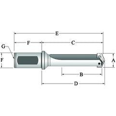 29020S-32FM Flanged T-A® Spade Blade Holder - Straight Flute- Series 2 - Eagle Tool & Supply