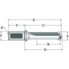 250Y0S-075F Flanged T-A® Spade Blade Holder - Straight Flute- Series Y - Eagle Tool & Supply