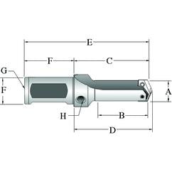 210Y0S-16FM Flanged T-A® Spade Blade Holder - Straight Flute- Series Y - Eagle Tool & Supply