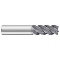 1/2 x 1/2 x 1-1/4 x 3 OAL .030 C/R 5 Flute Carbide End Mill - Round Shank-AlCrN Coated - Eagle Tool & Supply